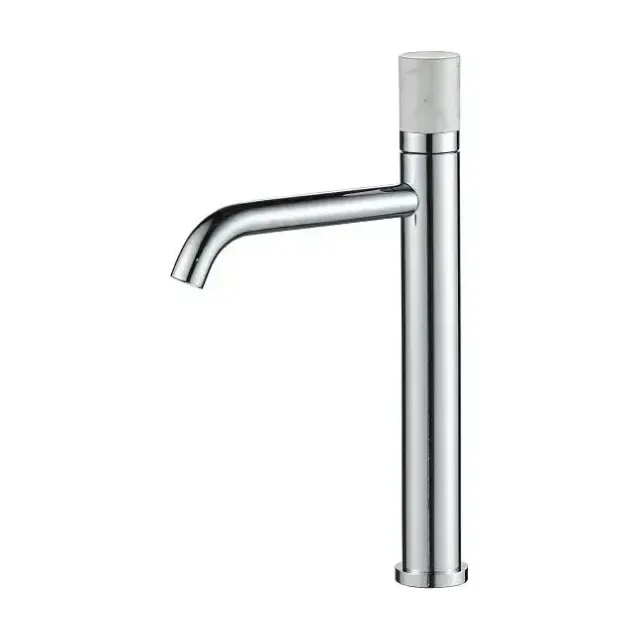 Смеситель Boch Mann Stella Stone XL для раковины хром, с ручкой из натурального камня, высокий