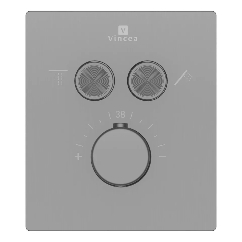 Душевой комплект Инспаер (Inspire) VSFW-3I21MT4GM встраиваемый, термостат, двухрежимный, вороненая сталь