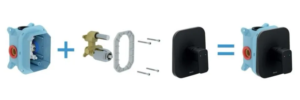 Смеситель Ravak 10° Free TD F 066.20 для душа скрытый монтаж черный матовый