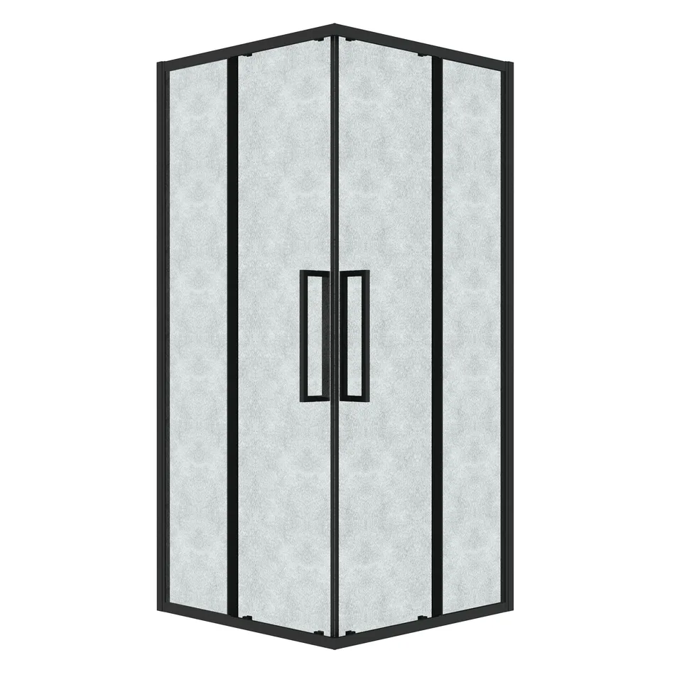 Душевое ограждение Grossman Cosmo 300.K33.02.8080.21.02 (80х80х195) квадрат,раздвижная,черный матовый,стекло шиншилла, 1 место