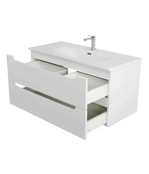 Тумба с раковиной BelBagno Этна (Etna) 100 белая матовая (раковина BB-8099-100)