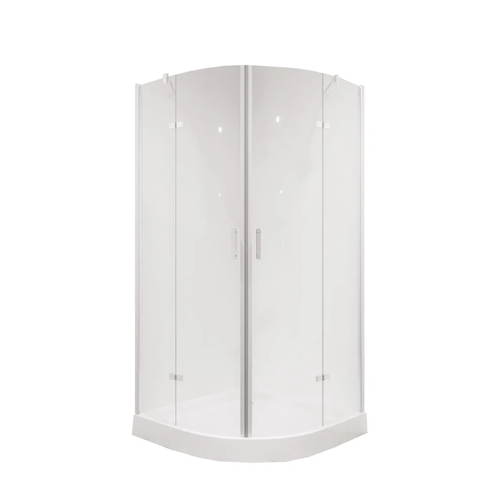 Душевое ограждение Niagara Nova NG-6616-08 (100х100х190) Угловая,хром,двери распашные,стекло прозрачное,1 место
