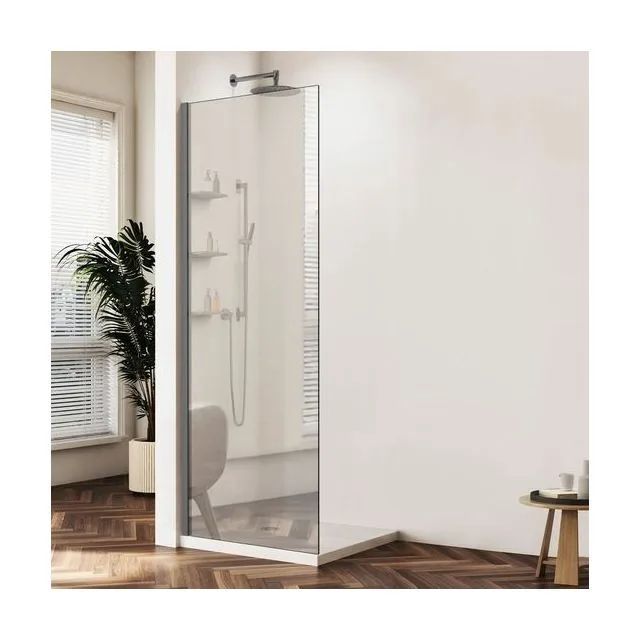 Душевая перегородка Vincea Волк-Ин (Walk-In) VSW-1HWS100MRGM 100х200 стекло зеркальное 8 мм профиль вороненая сталь