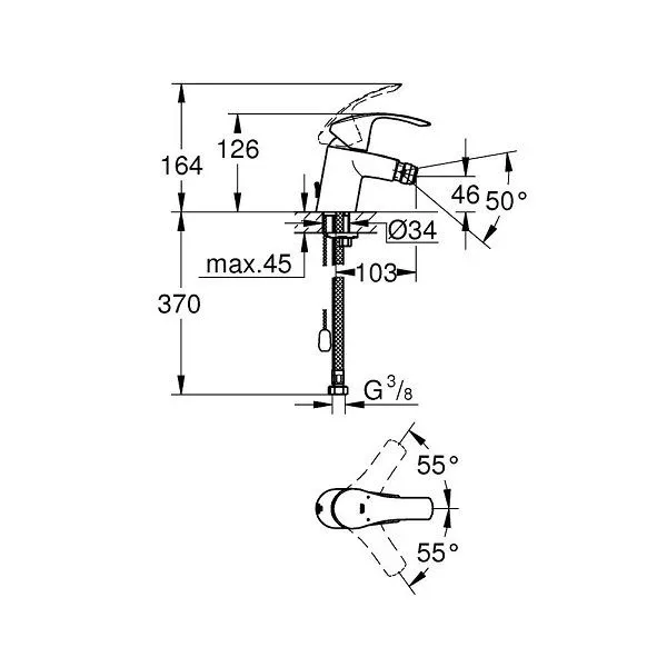Смеситель Grohe Eurosmart 32927002 для биде с цепочкой