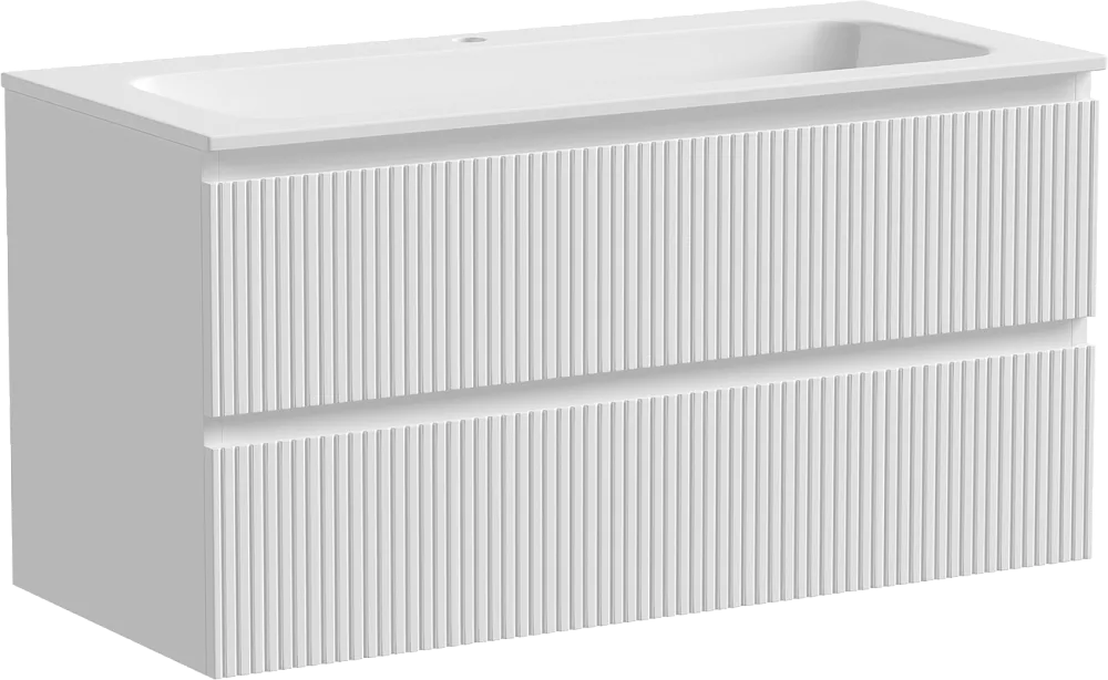Тумба под раковину Sancos Сноб T (Snob T) 100 см SNT100W настенная универсальная 2 ящика