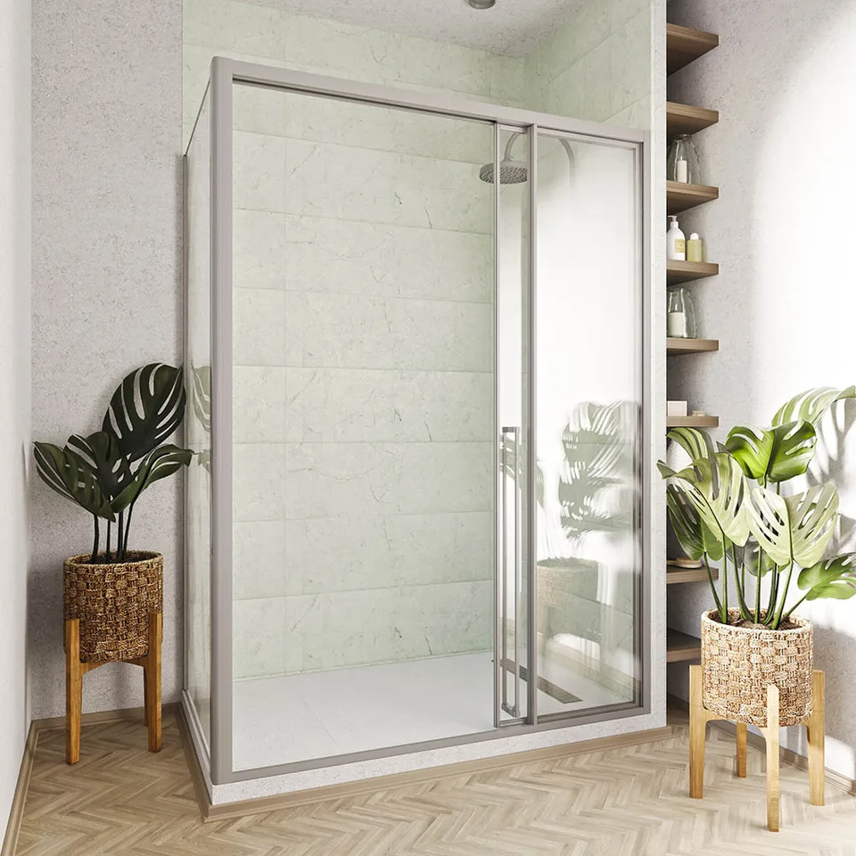 Боковая панель Veconi Premium Prato SP CH, 900x2000, хром, стекло прозрачное