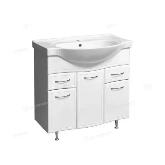Тумба с раковиной Stella Polar Концепт 90 белый глянец
