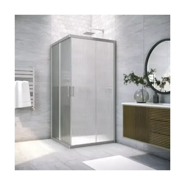 Душевой уголок ZA NOVO h2000 90 07 Moru, профиль матовый хром, стекло Moru
