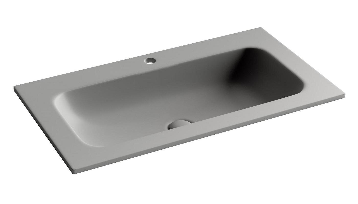 Раковина из сантехнического фарфора Ceramica Nova Грация (Grace) 81 см CN7012MH накладная цвет антрацит матовый