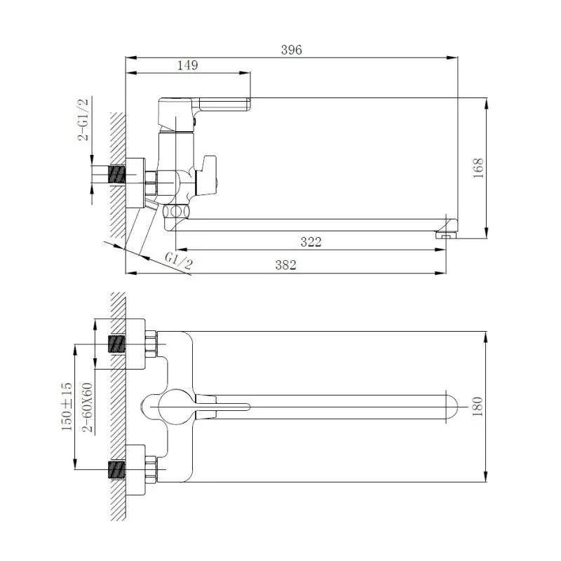 Смеситель Haiba HB22814 универсальный