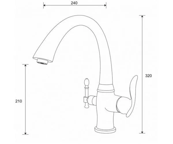 Смеситель Zorg Sanitary для кухни с функцией подключения фильтра хром ZR 340