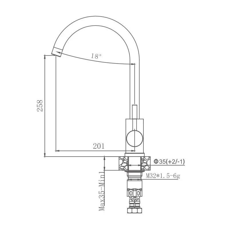 Смеситель Haiba HB71304-3 для кухни сталь матовая