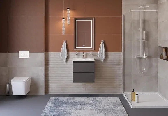 Комплект мебели BelBagno Крафт (Kraft) 39 50 подвесной темно-серый матовый (раковина BB-8099-3-50)