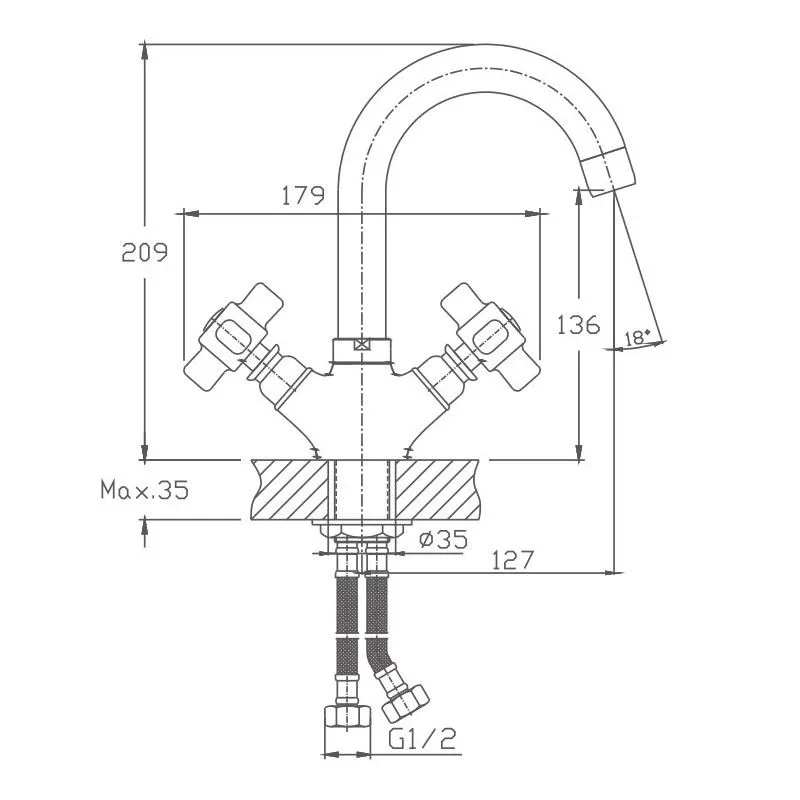 Смеситель Haiba HB1218 для раковины хром