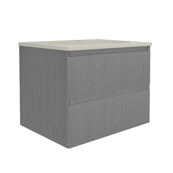 Тумба с раковиной Vincea Велле 60 серый матовый раковина белая VCB-13600W
