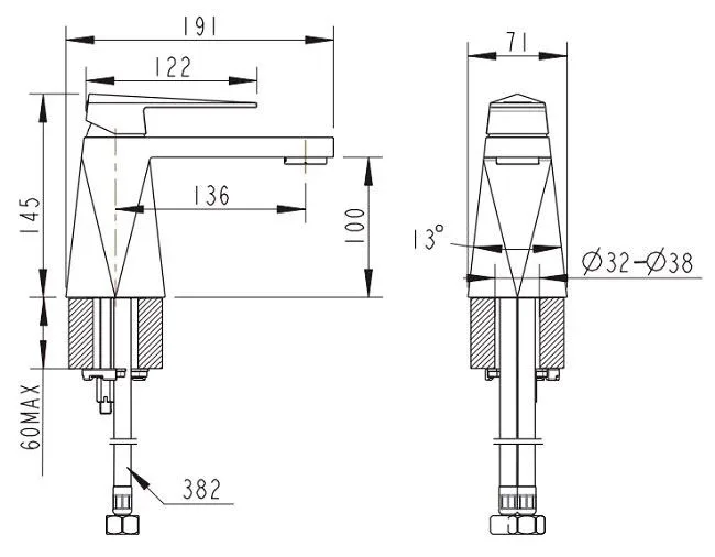 Смеситель Bravat Iceberg F176110C для раковины