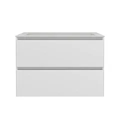 Тумба с раковиной Vincea Люка Софт-Тач (Luka Soft-Touch) 60 белая матовая (раковина белая)