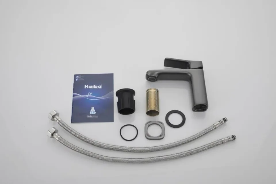 Смеситель Haiba HB10792-3 для раковины оружейная сталь