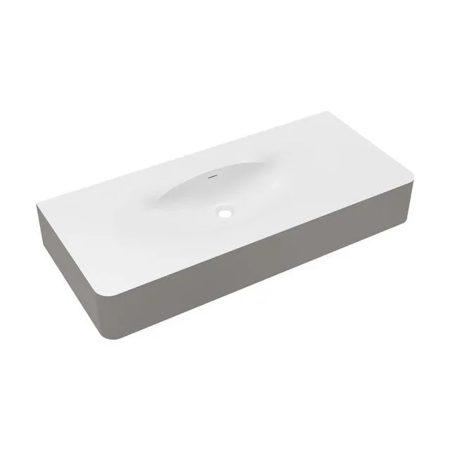 Раковина из искусственного камня Vincea Каприз (Caprise) 120 см VCB-4CA120MWLG подвесная цвет белый матовый/светло-серый матовый