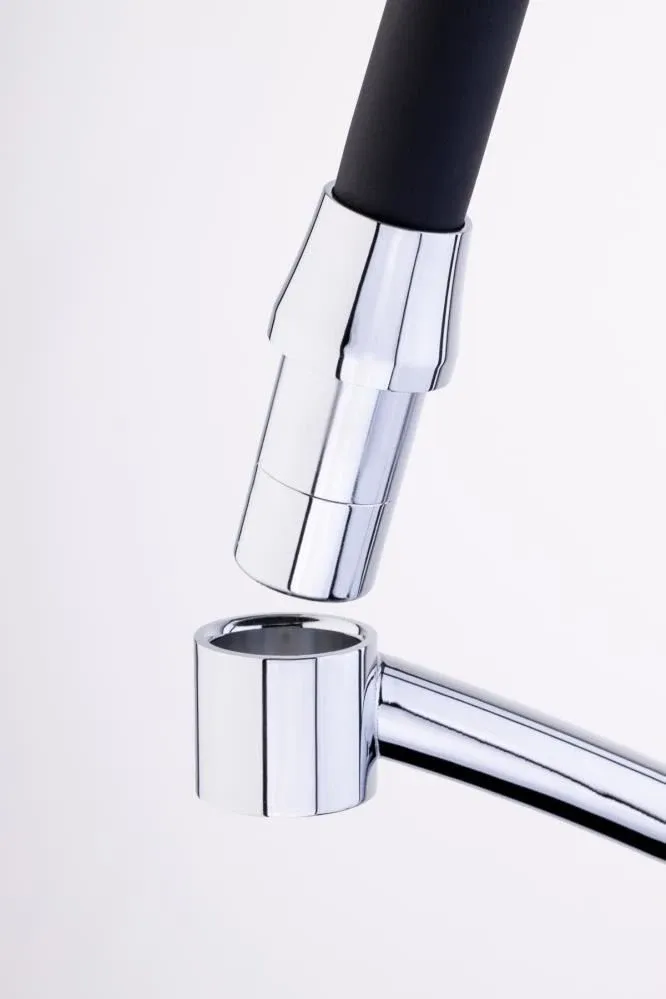 Смеситель Rusant RK569714-0 для кухни с гибким изливом хром/черный