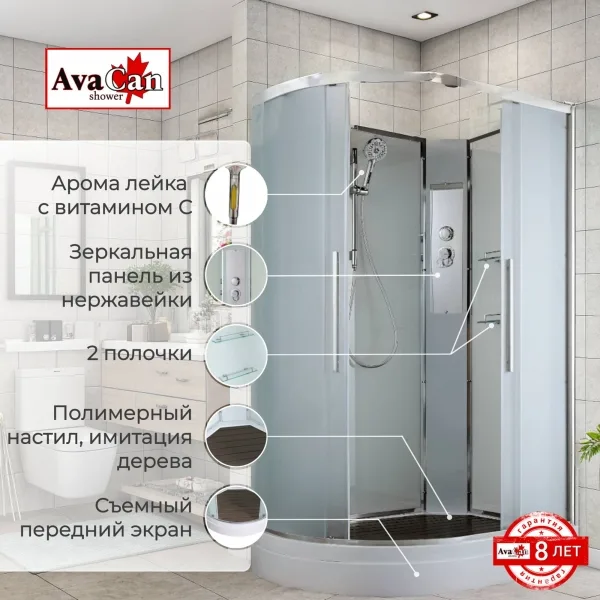 AvaCan Душевая кабина EM2811RN без крыши