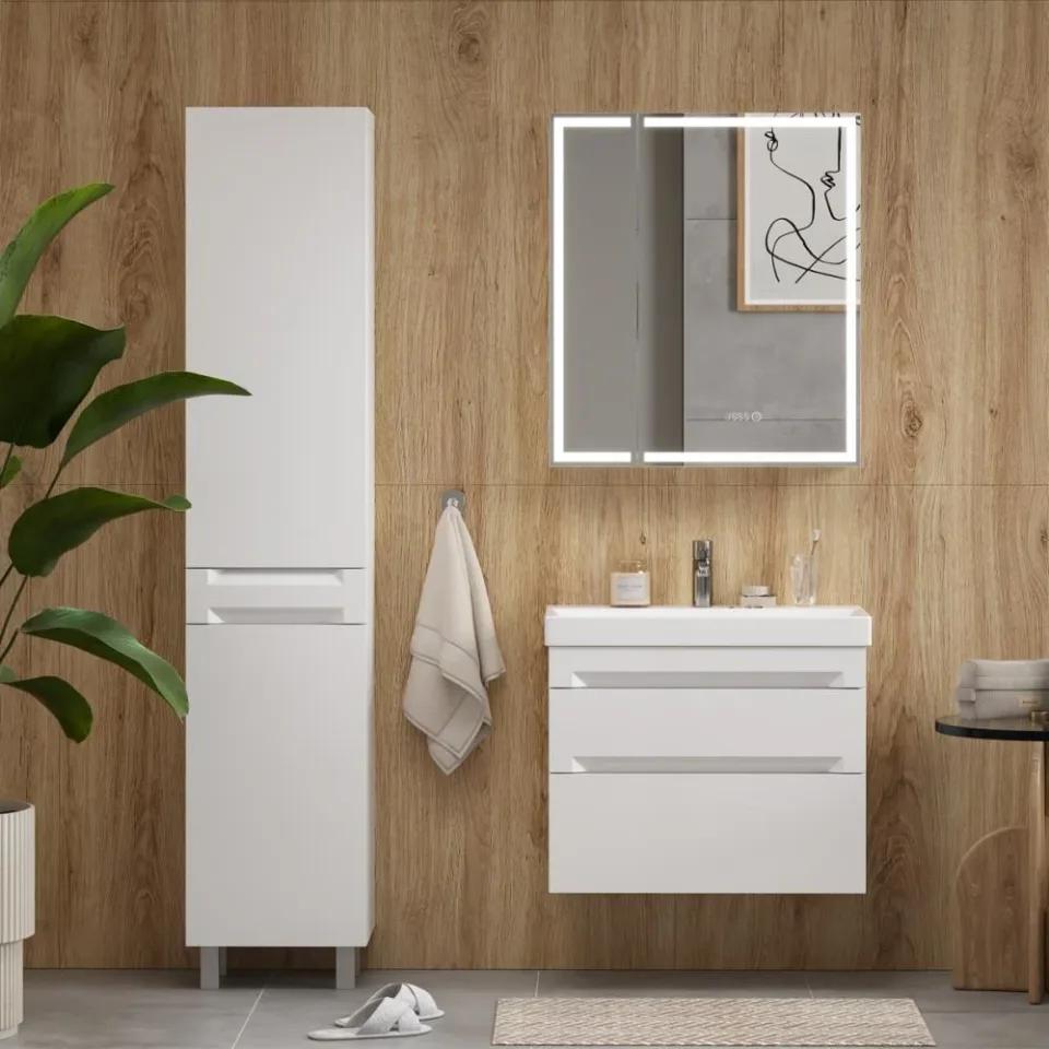 Пенал Equil Корнер/Corner 40 L/R напольный, глянцевый белый