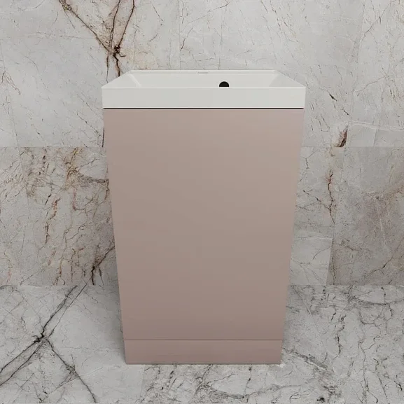 Тумба с раковиной Style Line Моно 50 L/R санд пудровый (раковина Asti 50*45 жасмин)