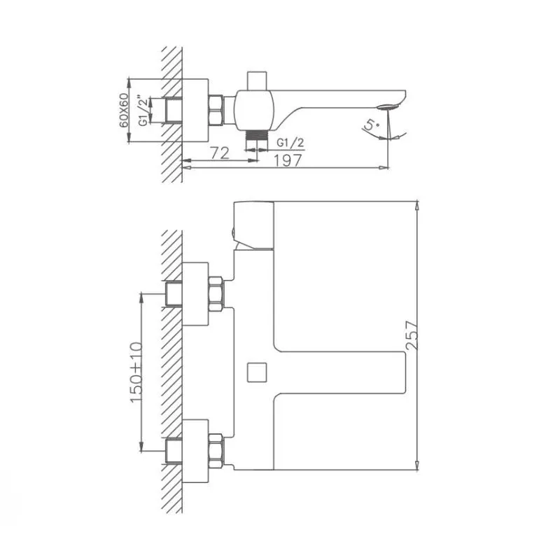 Смеситель Haiba HB60577 для ванны и душа
