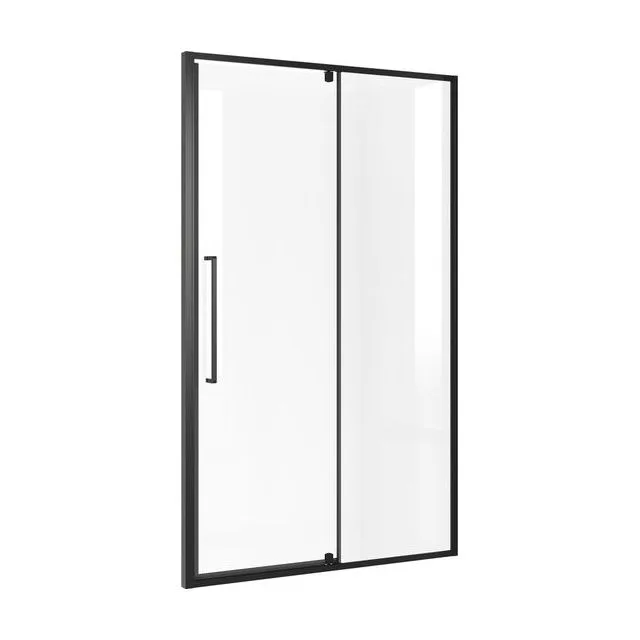 Дверь в нишу Niagara Nova NG-85-12AB (120х195) черный матовый,стекло прозрачное,дверь распашная