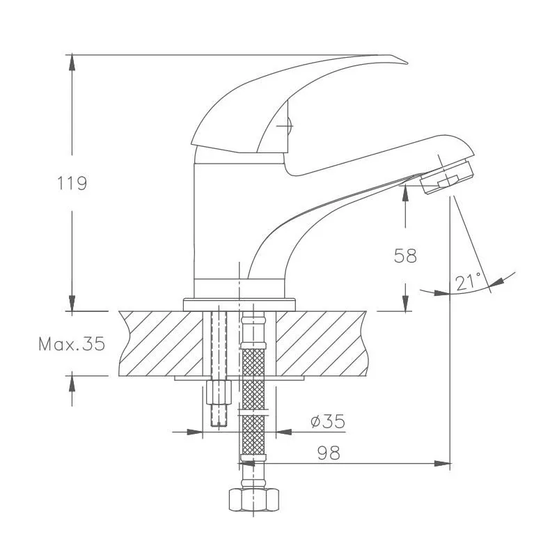 Смеситель Haiba HB1015 для раковины хром