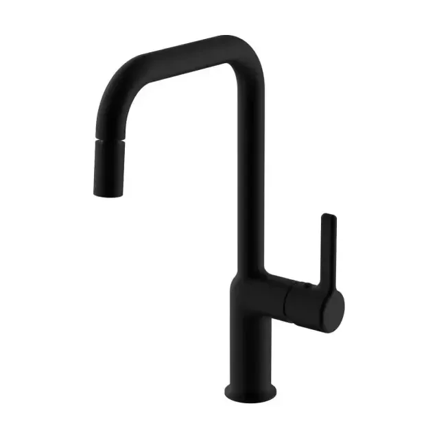Смеситель Esko Column Black CLM519B для кухни, G-излив