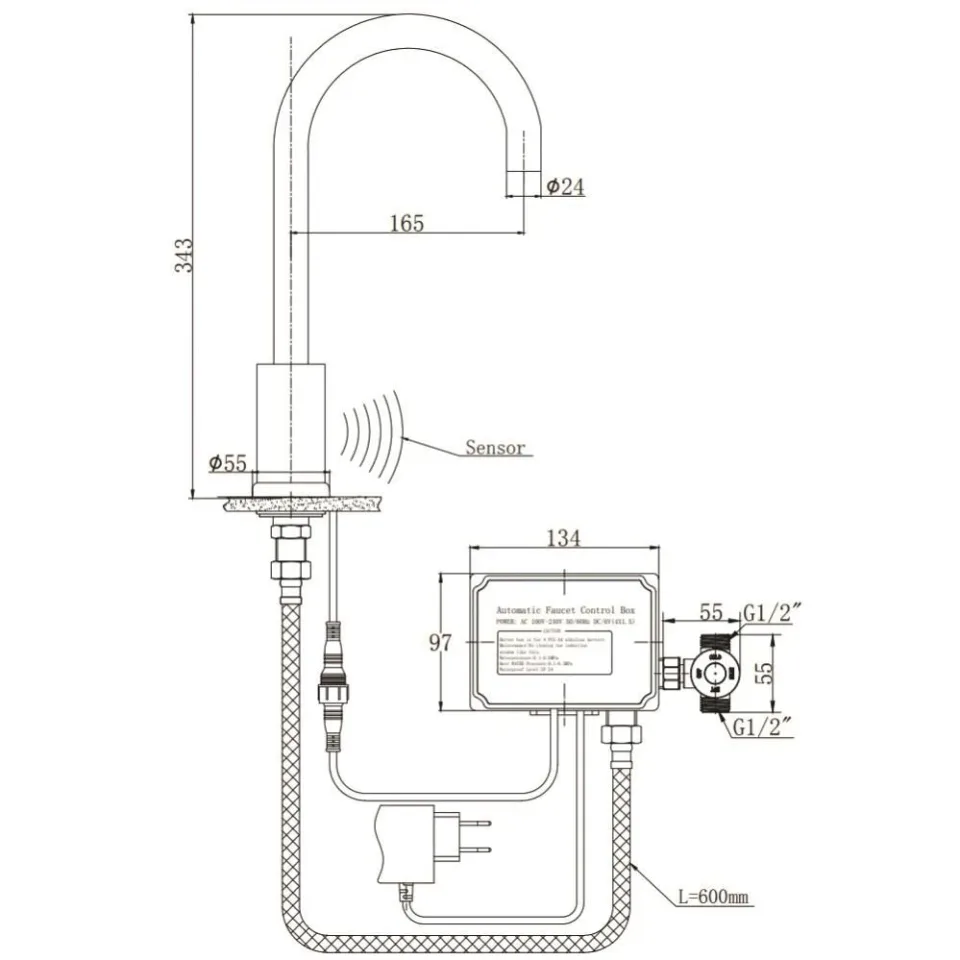 Сенсорный смеситель Raiber Sensor для кухни RSF88198 хром