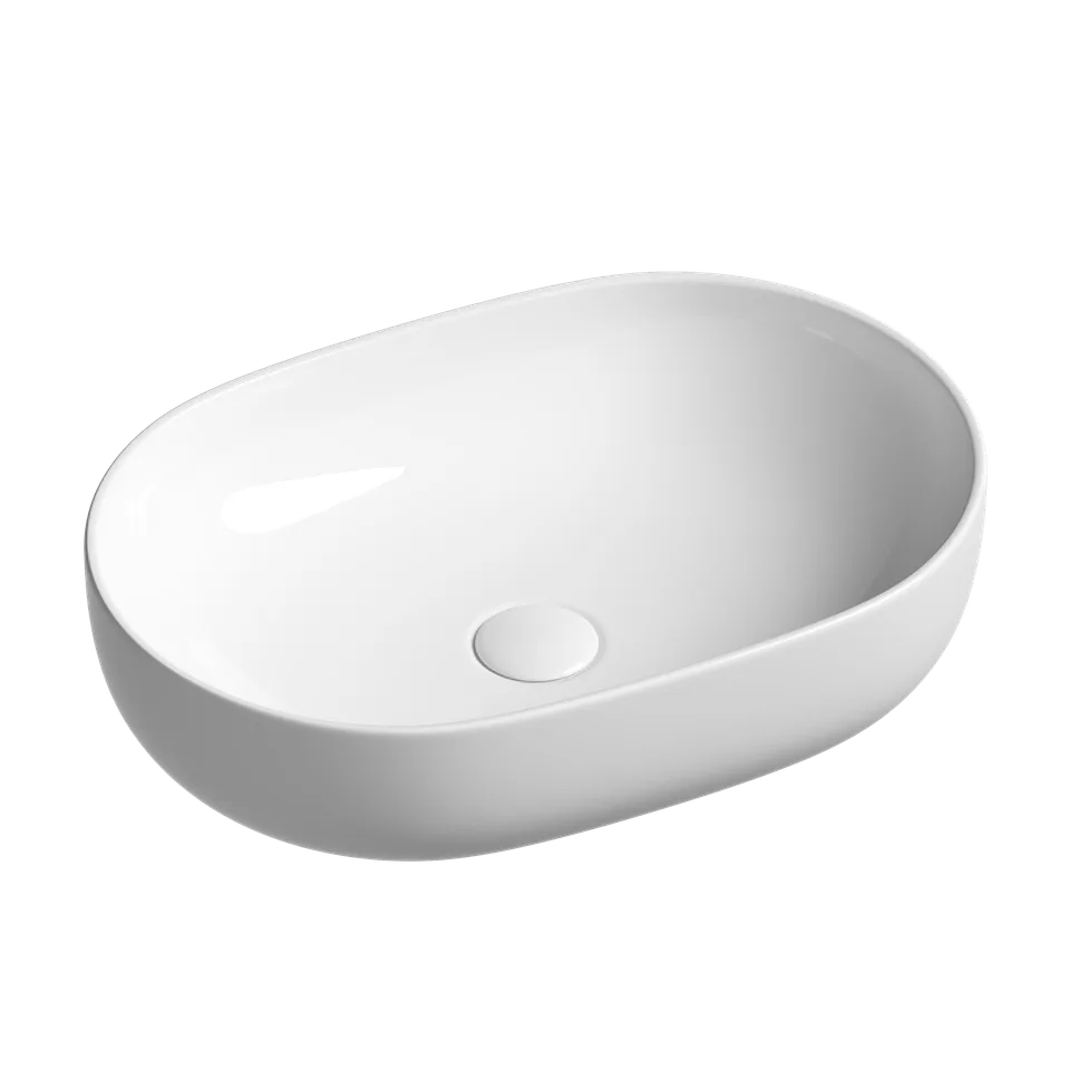 Раковина из сантехнического фарфора Ceramica Nova Элемент (Element) 60 см CN6047 накладная цвет белый