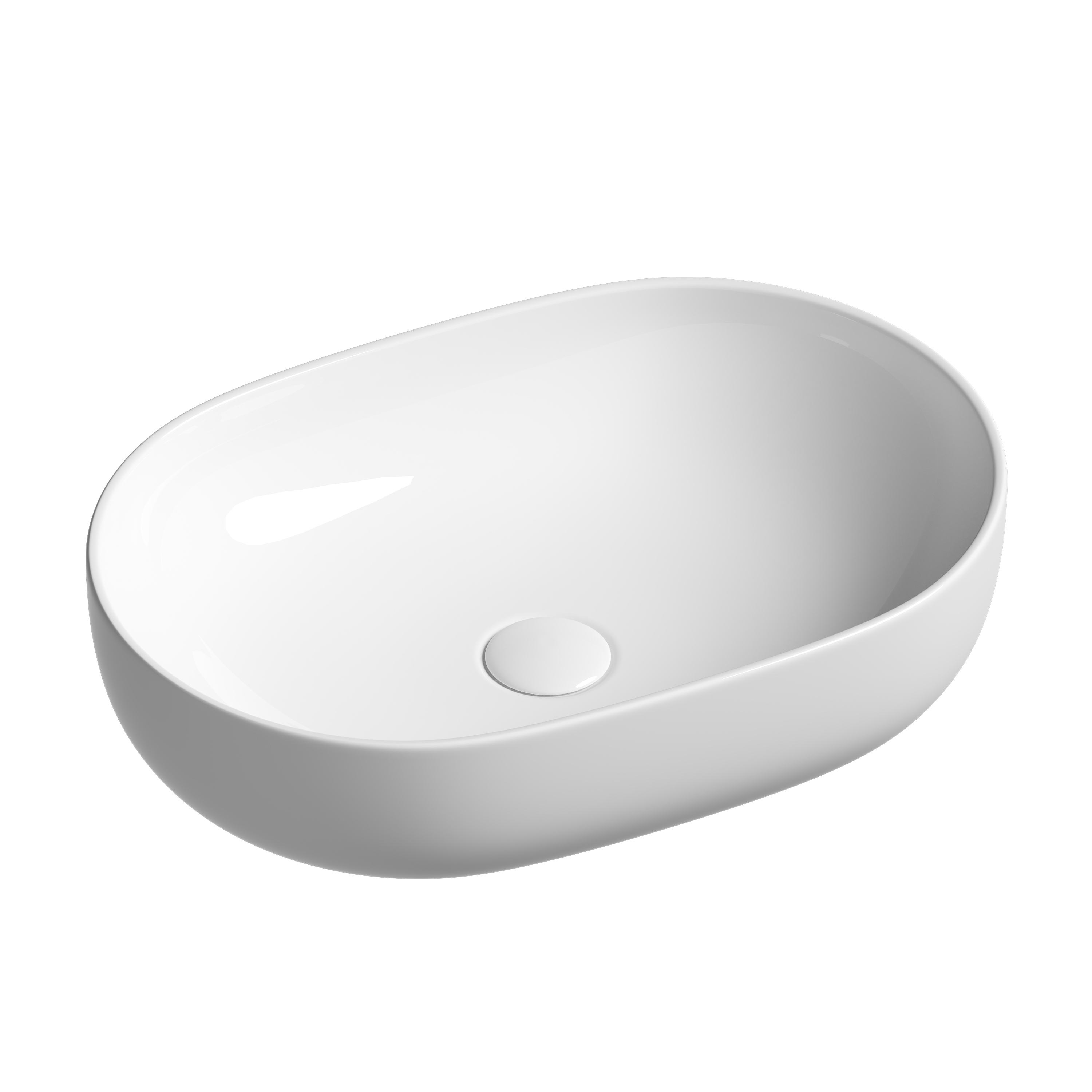 Раковина из сантехнического фарфора Ceramica Nova Элемент (Element) 60 см CN6047 накладная цвет белый