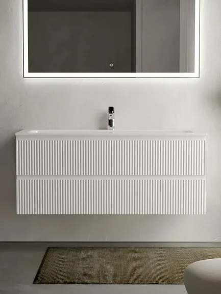 Тумба с раковиной Sancos Сноб Р/Snob R 120 Bianco (раковина Element CN7017)