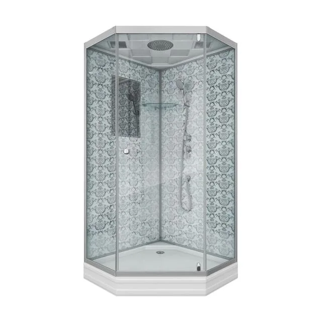 Душевая кабина Niagara Luxe NG-7701DW (90x90х210) низкий поддон(15см),дверь распашная,стенки серебро