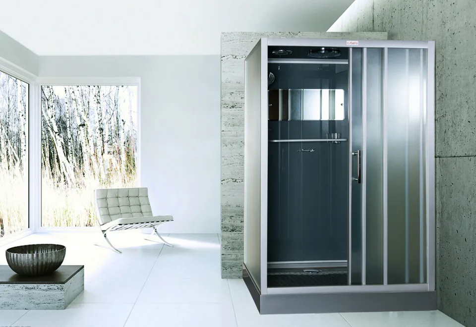 Душевая полукруглая кабина с крышей ESG-3129CKR: Размер:120 х 90 х 210см