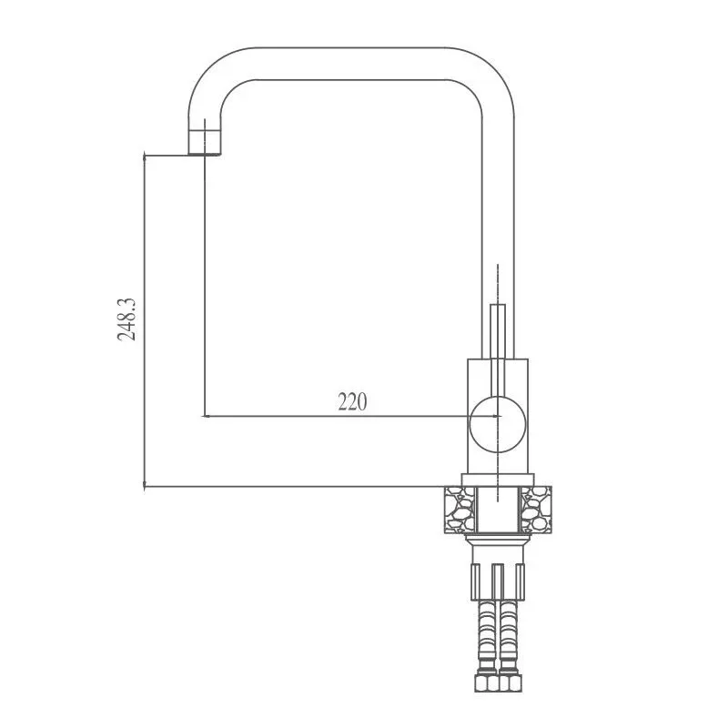 Смеситель Haiba HB70304-4 для кухни сталь матовая