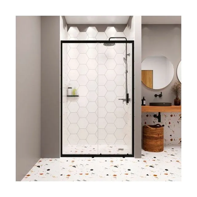 Душевая дверь в нишу Domani-Spa DoorCube 120, 120×190 см, прозрачное стекло, графитовый профиль, без поддона