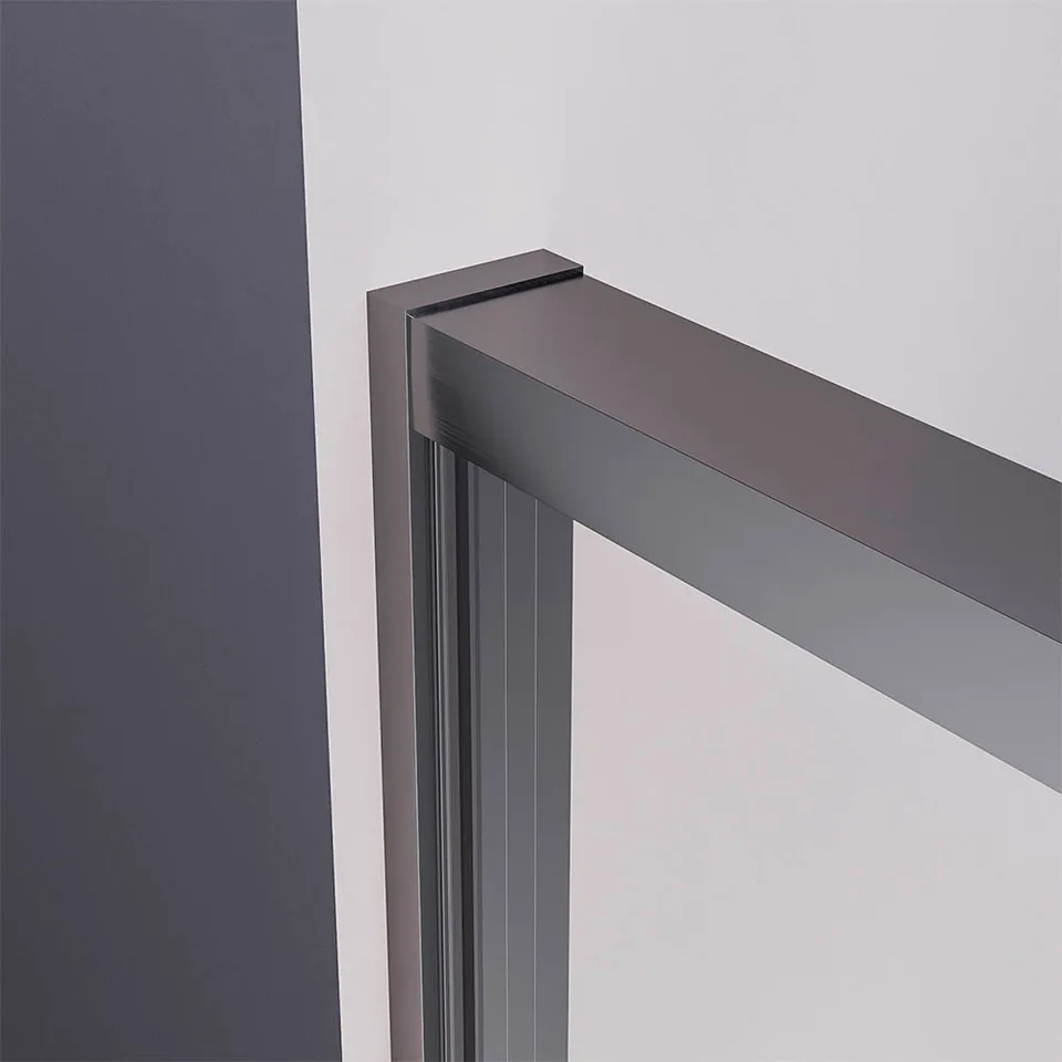 Боковая панель Veconi Premium Prato SP GR, 800x2000, брашированный графит, стекло прозрачное