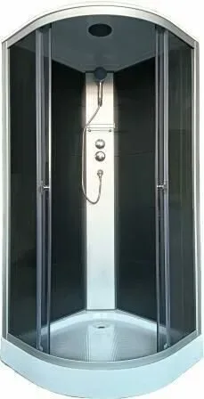 Душевая кабина AQUAPULSE 4022E 90х90х220см. grey black (н/п) с пластиковой задней стенкой.
