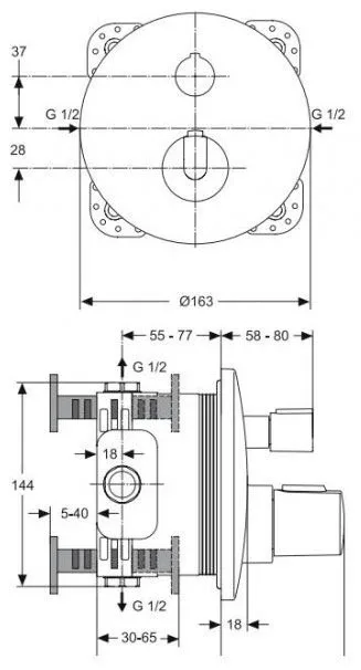 Термостат Ideal Standard Ceratherm 100 A4659AA+A1000NU для душа скрытый монтаж