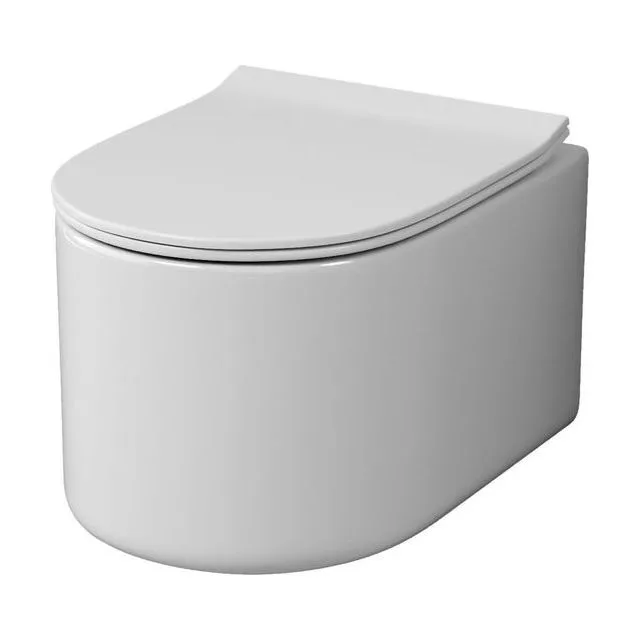 Унитаз подвесной Grossman Thin Rim GR-5606SQ (500х360х362) тонкий ободок,белый с тонкой крышкой,микролифт,смыв торнадо