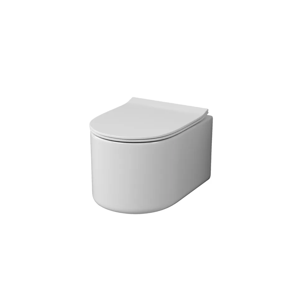 Унитаз подвесной Grossman Thin Rim GR-5606SQ (500х360х362) тонкий ободок,белый с тонкой крышкой,микролифт,смыв торнадо,1 место