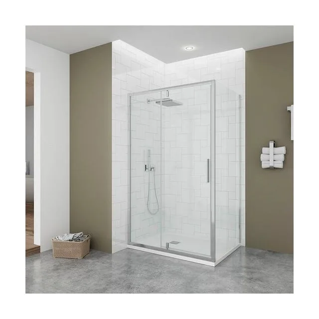 Боковая панель Veconi Ottimo SP CH, 1000х1900 хром, стекло прозрачное
