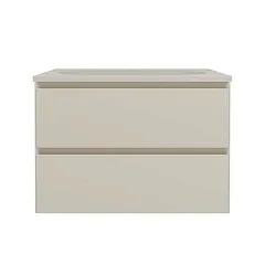 Тумба с раковиной Vincea Люка Софт-Тач (Luka Soft-Touch) 60 бежевая матовая (раковина жасмин)