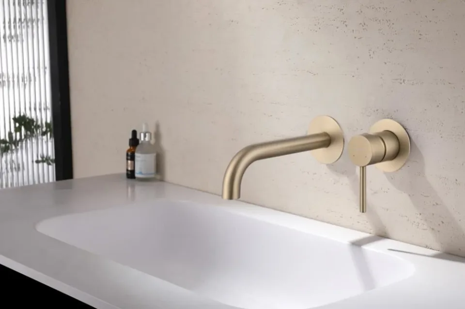 Смеситель для раковины ABBER Wasser Kreis AF8112G скрытого монтажа, золото матовое