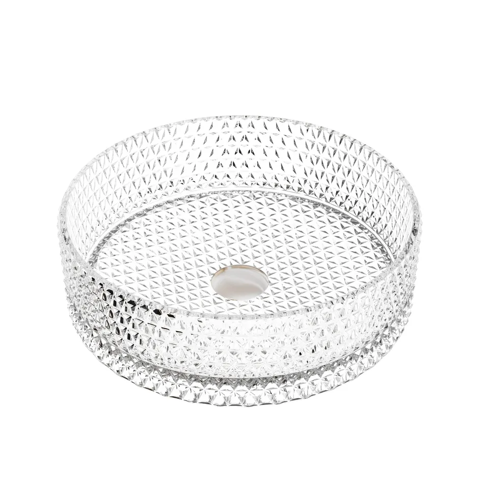 Раковина из стекла Ceramica Nova Кристалл (Cristal) 36 см CN6062 накладная цвет прозрачный