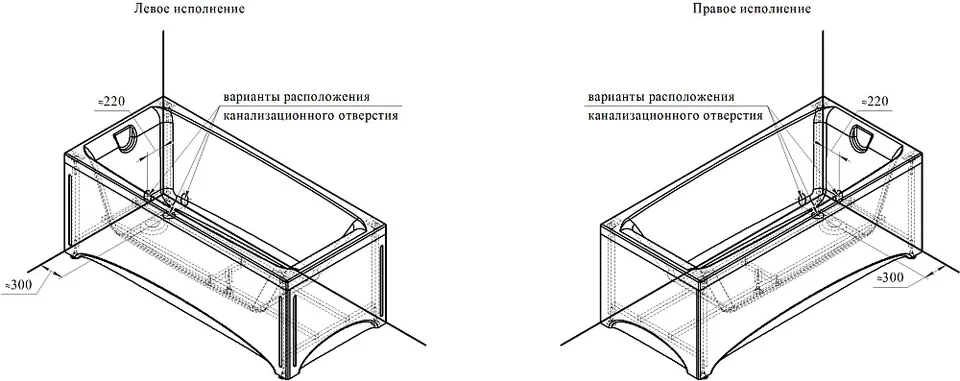 Акриловая ванна Веста 170х70, чаша, каркас