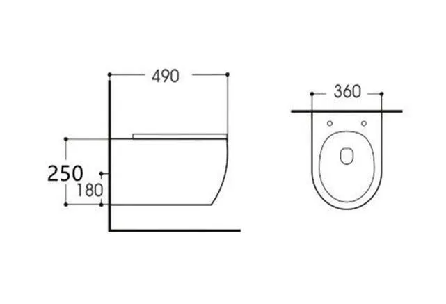 Подвесной унитаз Aquanet Smart W 36*49 безободковый с крышкой-сиденьем микролифт Slim